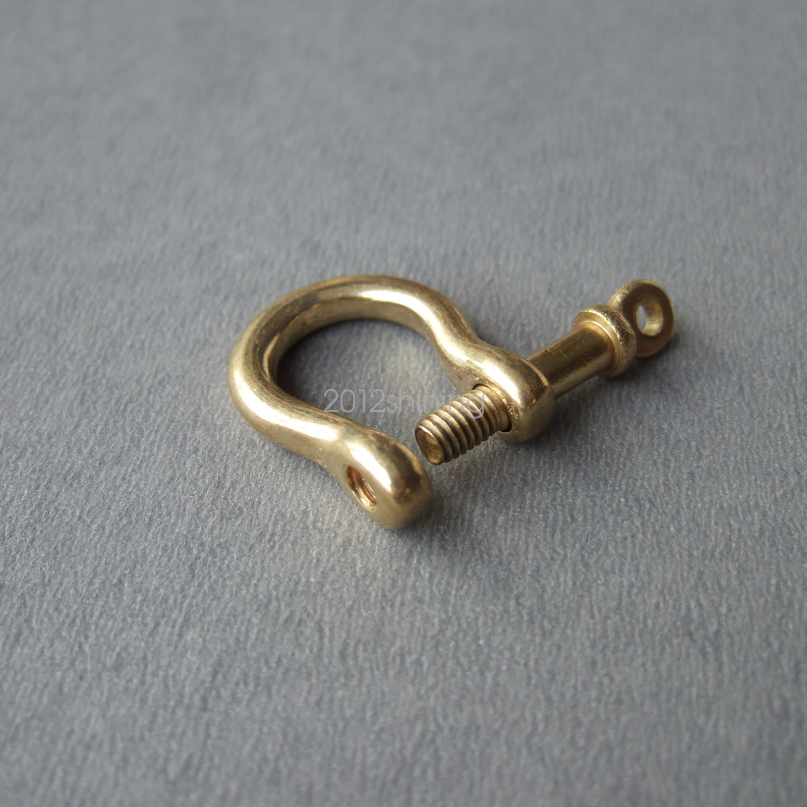 Solid Brass Bow Shackle Joint Connect Small D Ring Key Chain Hook