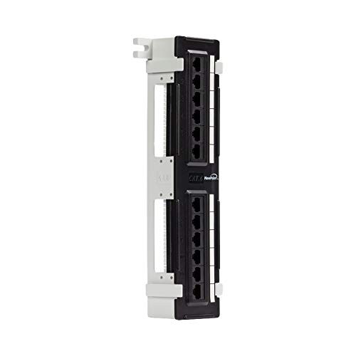 Cat6 Patch Panel 12 Port UTP Unshielded Wall Mount Black Heavy Duty