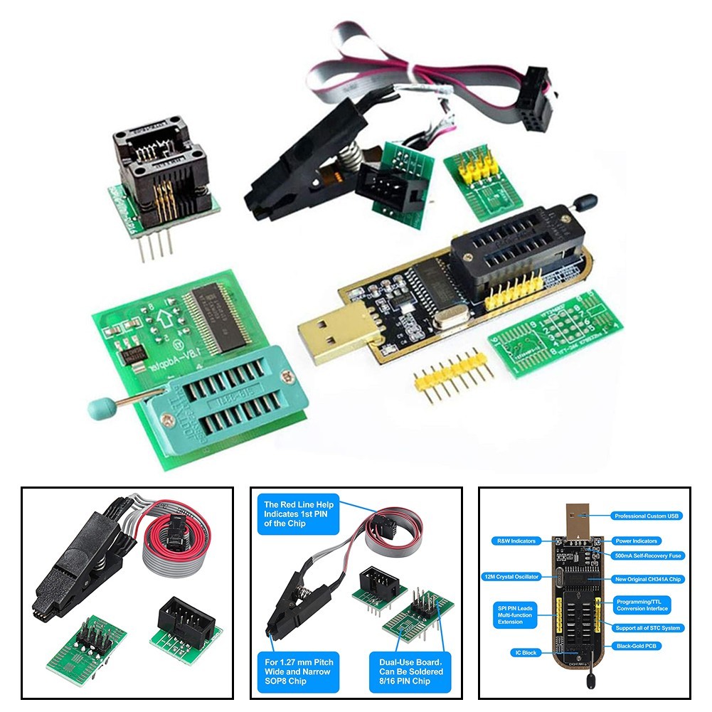 For CH341A USB Programmer with In Circuit Programming Capability for EEPROMs