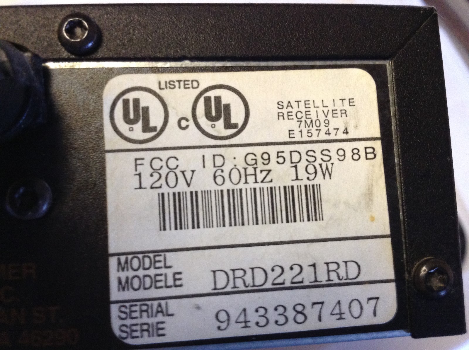 RCA Direct TV Satellite Receiver model DRD221RD