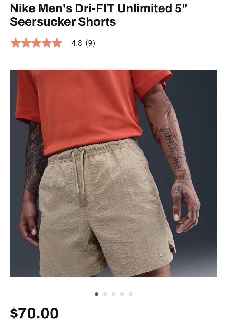NWT NIKE Men's S Unlimited 5" Unlined Seersucker Versatile Shorts HJ4091 253 New