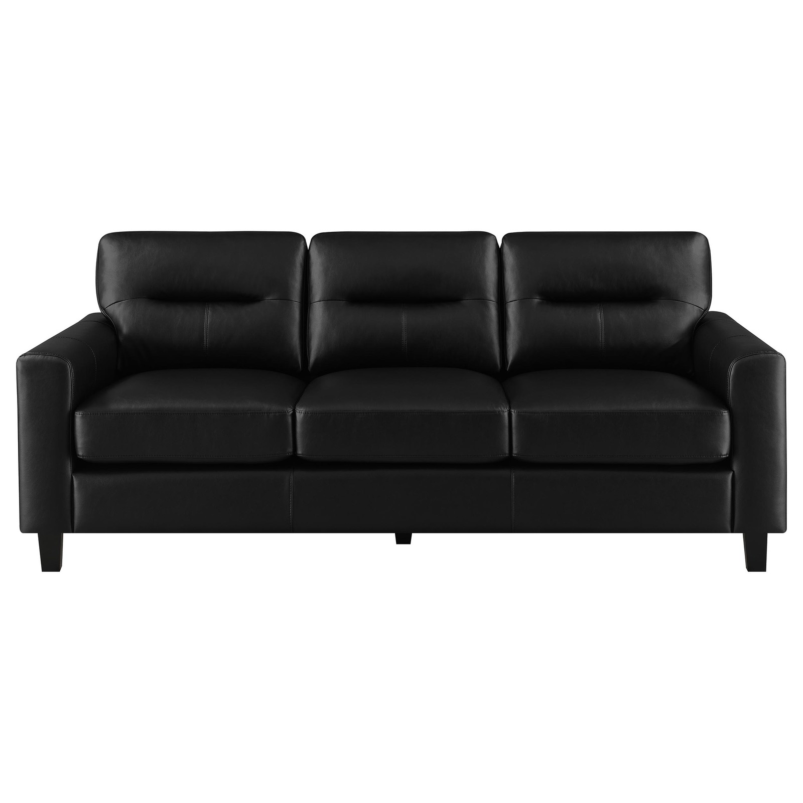 Coaster Scotland 2-piece Faux Leather Upholstered Sofa Set in Black