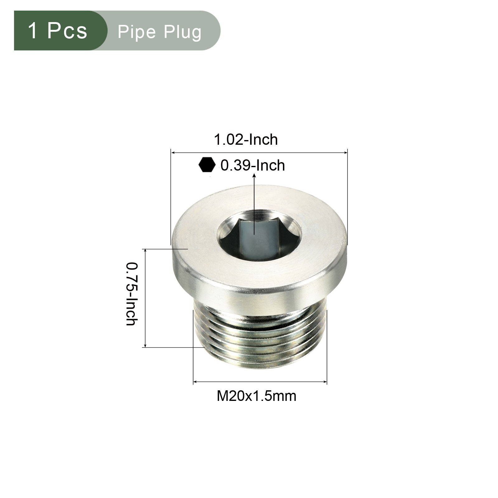 Pipe Fitting Hex Head Plug with Seal Ring, for Terminate Ends (M20x1.5)