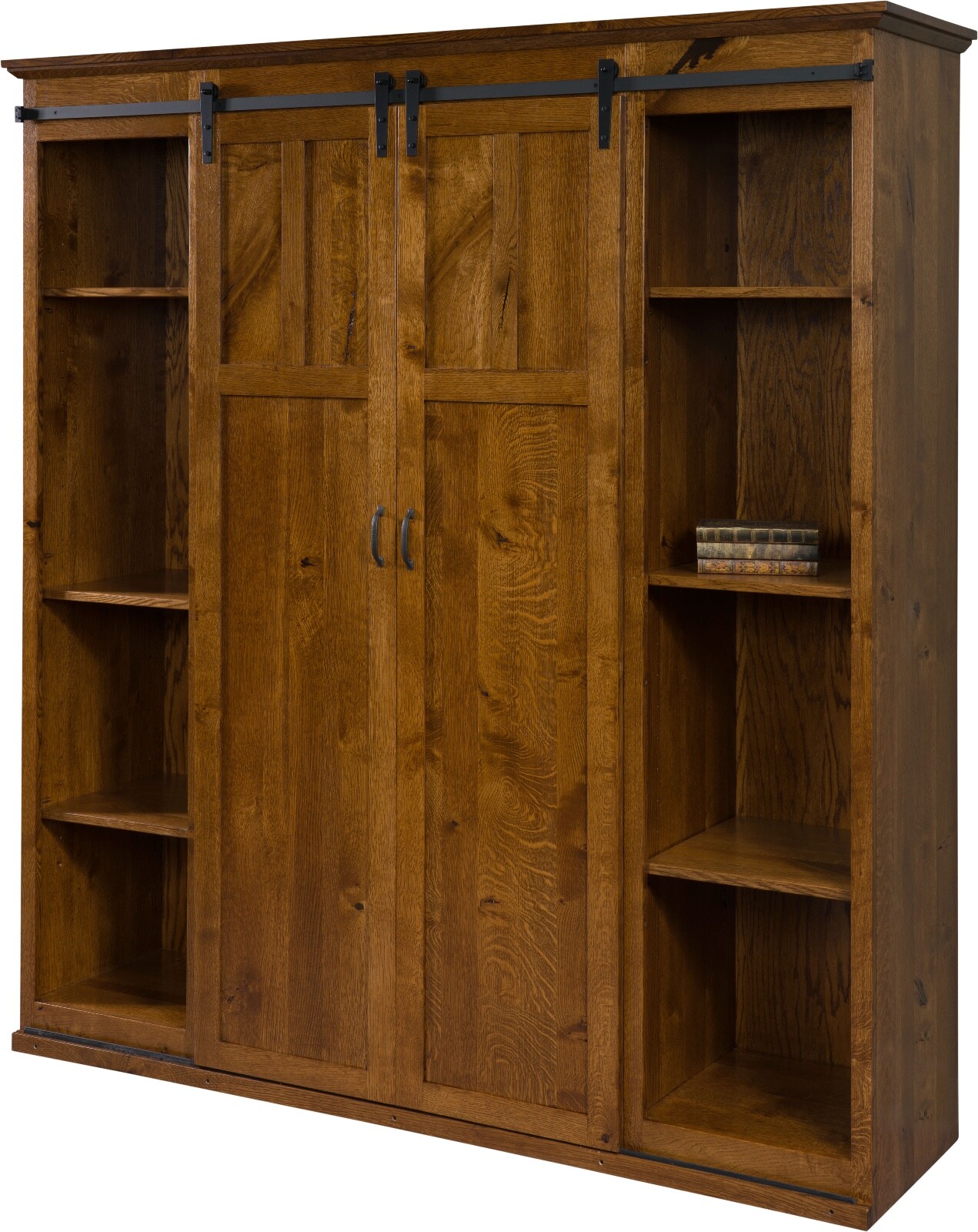 Amish Rustic Wood Hall Tree Storage Bench Barn Door Hallway Entryway Seat Coat