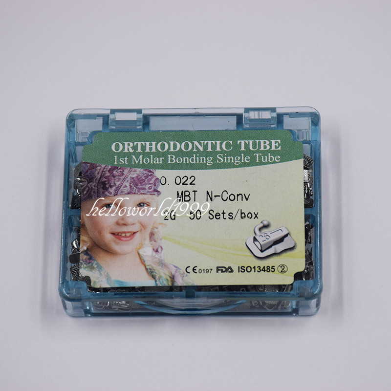 50 Sets Orthodontic Split 1st Molar Buccal Tube Non-Convertible Bondable MBT 022