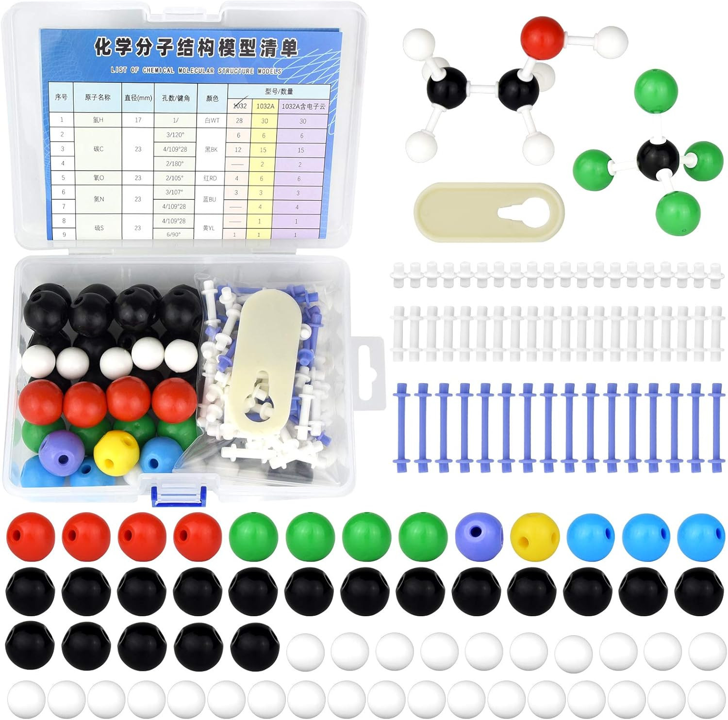 136Pcs Organic Chemistry Molecular Model Set for Student and Teacher Inorganic &