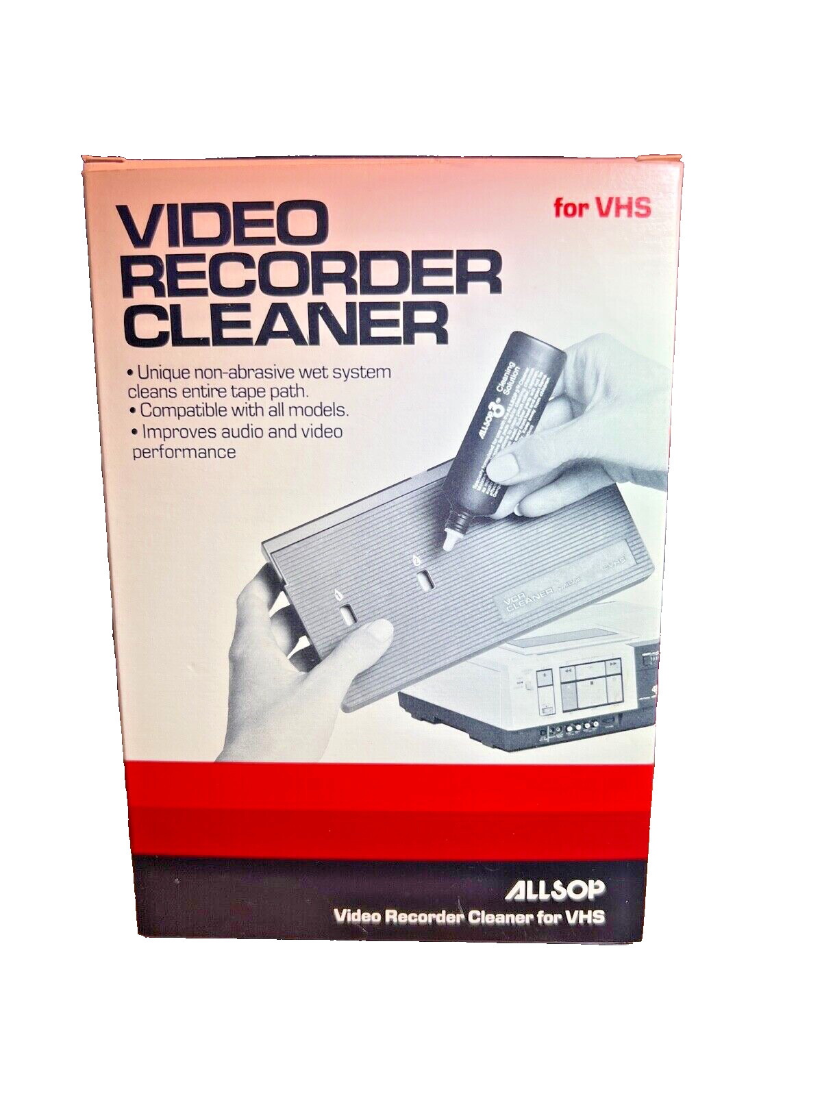 Vintage ALLSOP ~ VIDEO RECORDER CLEANER for VHS ~ NEW In Package ~ NEW Old Stock