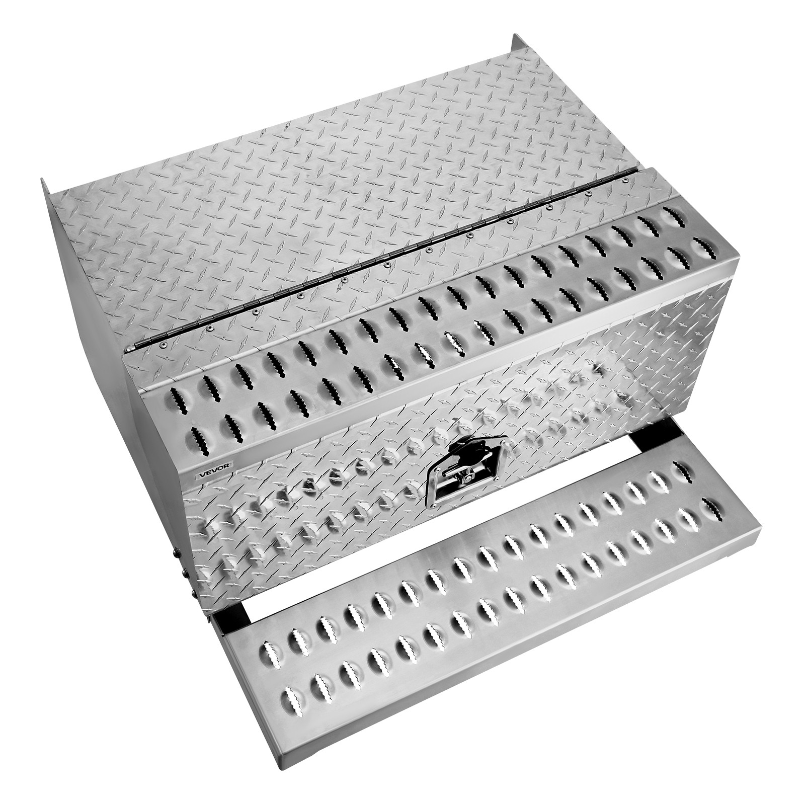VEVOR Semi-Truck Step Tool Box 30" x 29.5" x 15.8" Heavy Duty Aluminum Toolbox