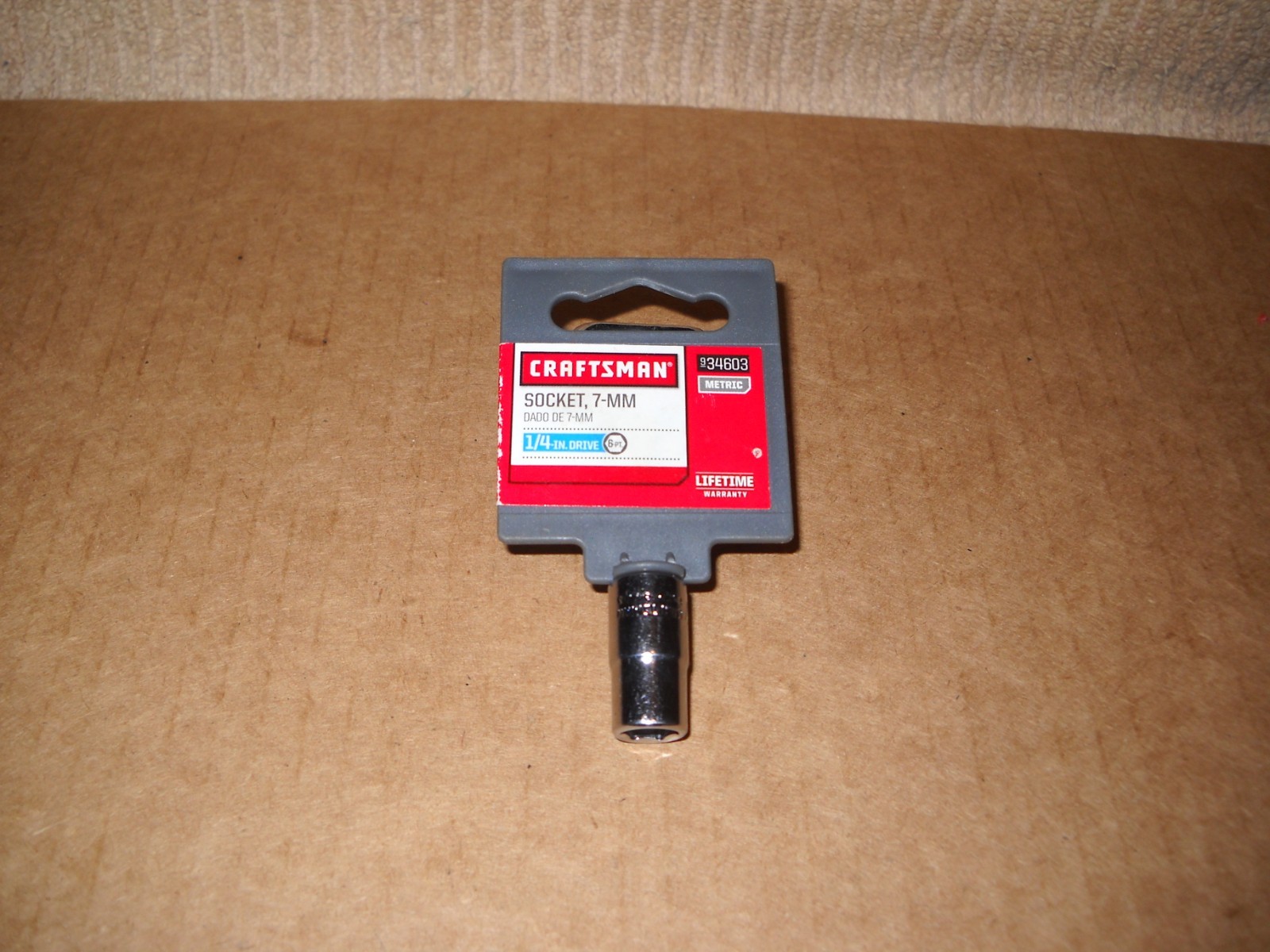 New Craftsman 1/4 Inch Drive 7MM Metric 6 Point Standard Socket New on Hanger