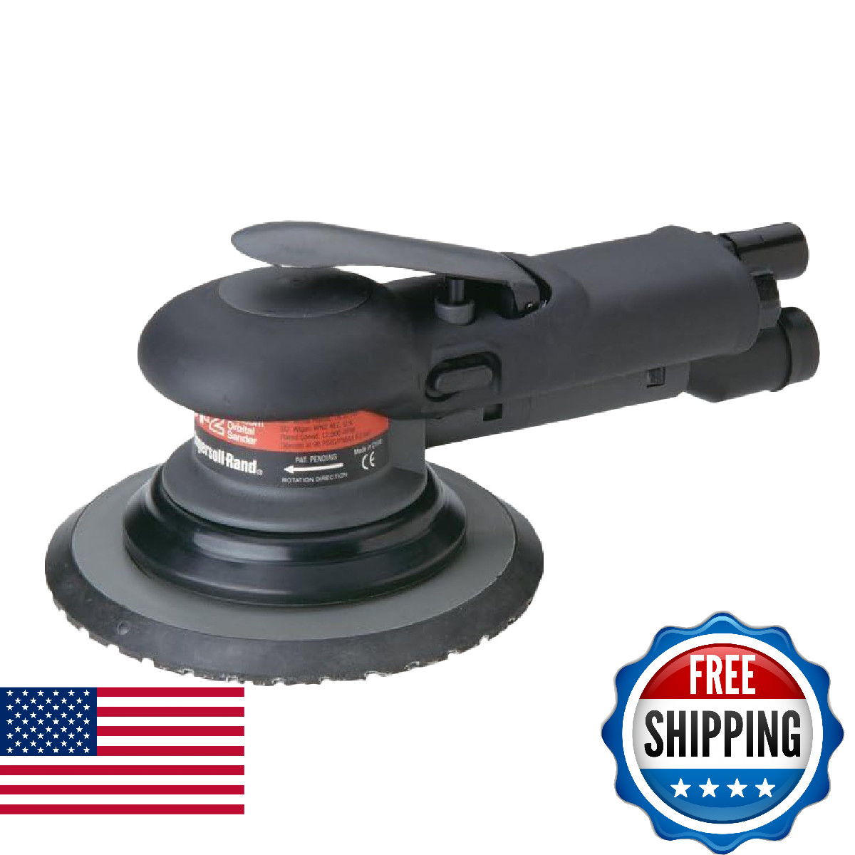 Ingersoll Rand 4151 Random Orbital Air Sander, 3/16" Orbit, 6" Vinyl Pad, 12,000