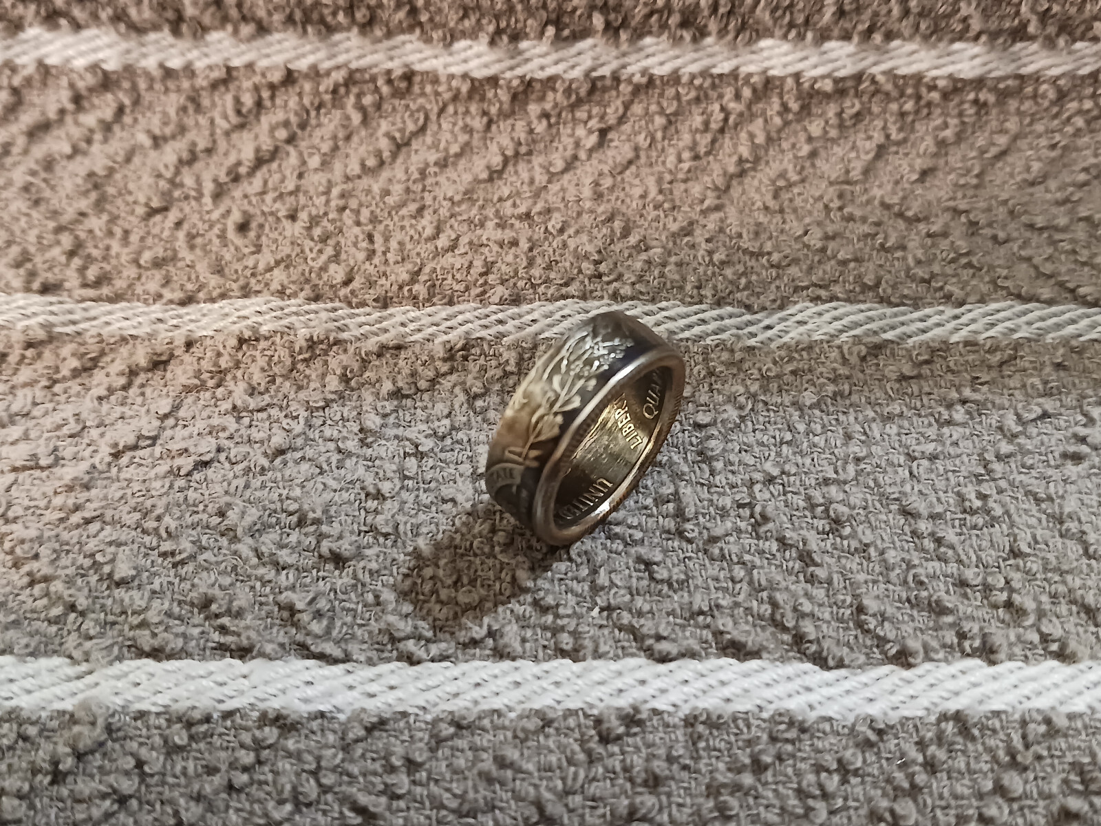 Nevada Handcrafted Washington Quarters coin ring, size 6 1/2 2006