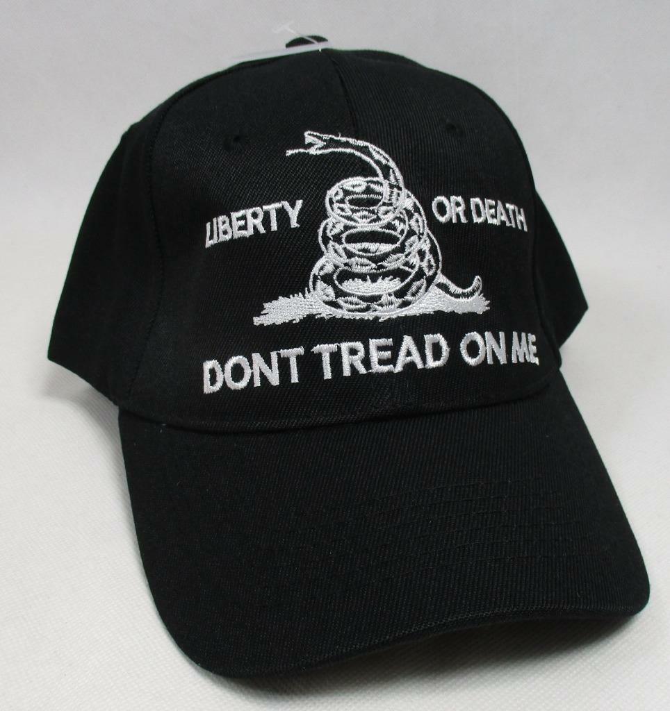 Don't Tread On Me Liberty or Death Ball Cap Hat Gadsden Flag 2nd Amendment Snake