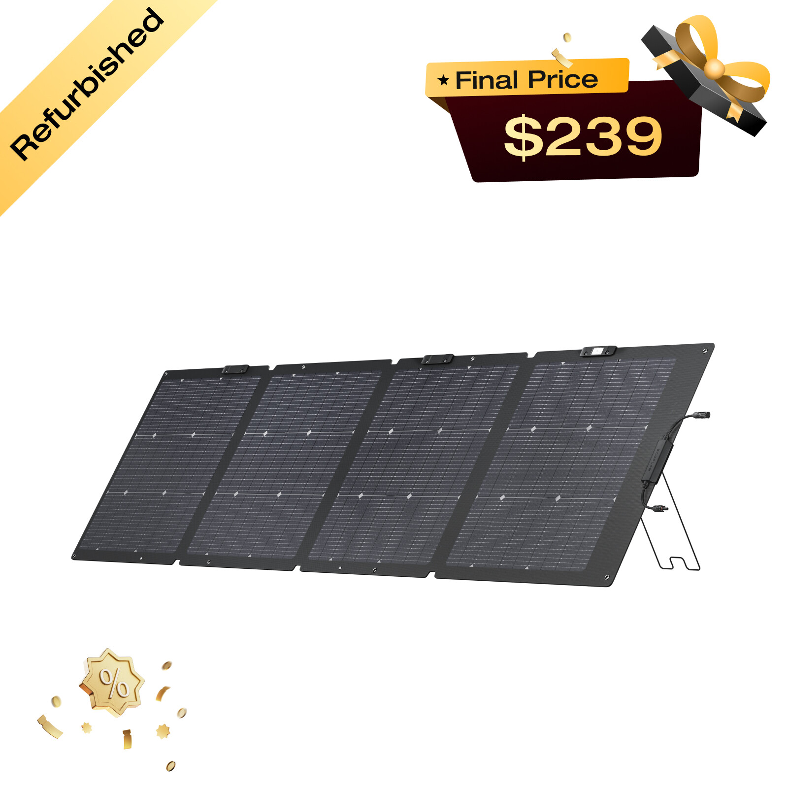 EcoFlow NextGen 220W Bifacial IP68 Portable Solar Panel Certified Refurbished