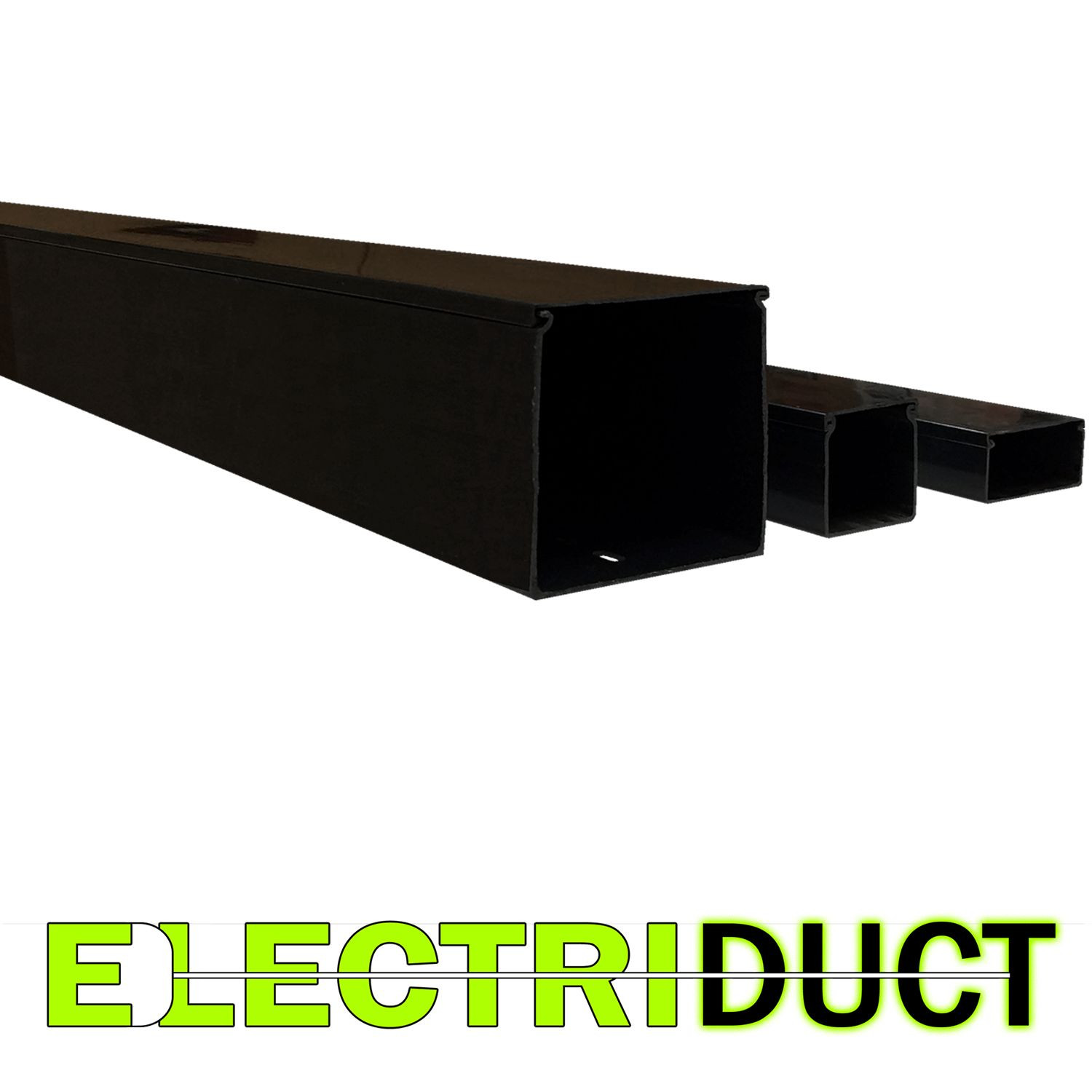 2" x 2" Solid Wall Wire Duct - 12 Sticks -Total Feet: 79FT - Black - Electriduct