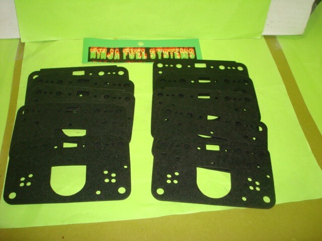 10 PACK BLACK  NON STICK GASKETS 3 CIRCUIT 4500 HOLLEY CARBURETOR DOMINATOR