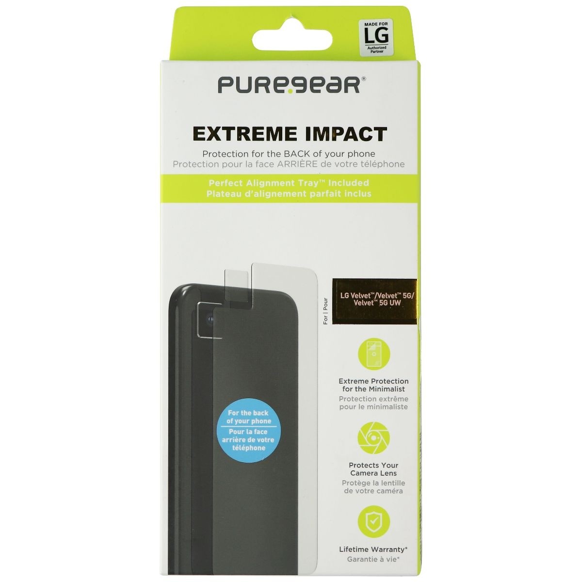 PureGear Extreme Impact - Back Protector Kit for LG Velvet / Velvet 5G and UW