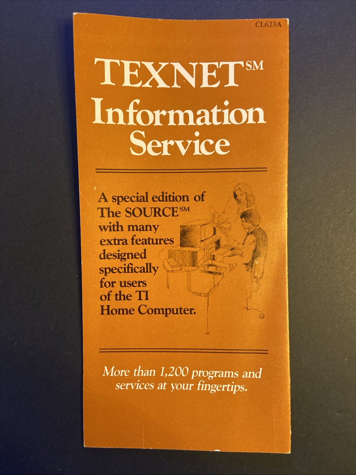 Vintage TEXNET information service pamphlet CL623A Fold Out Variation Ti99/4a