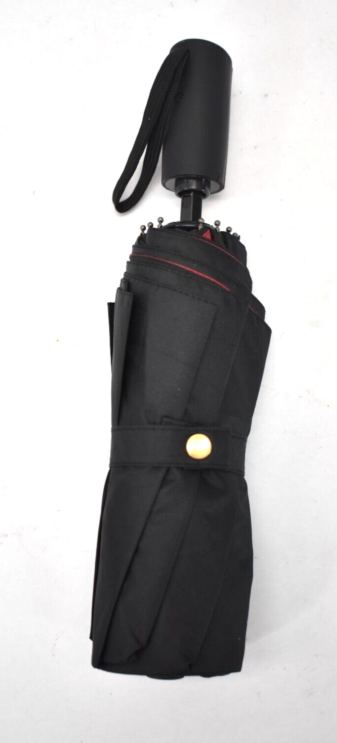 Automatic Open/Close Umbrella Wine Red/Black Mini Handheld Rain Protection