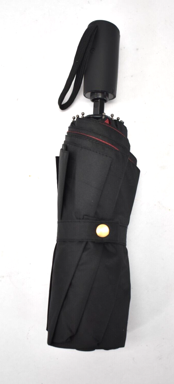 Automatic Open/Close Umbrella Wine Red/Black Mini Handheld Rain Protection