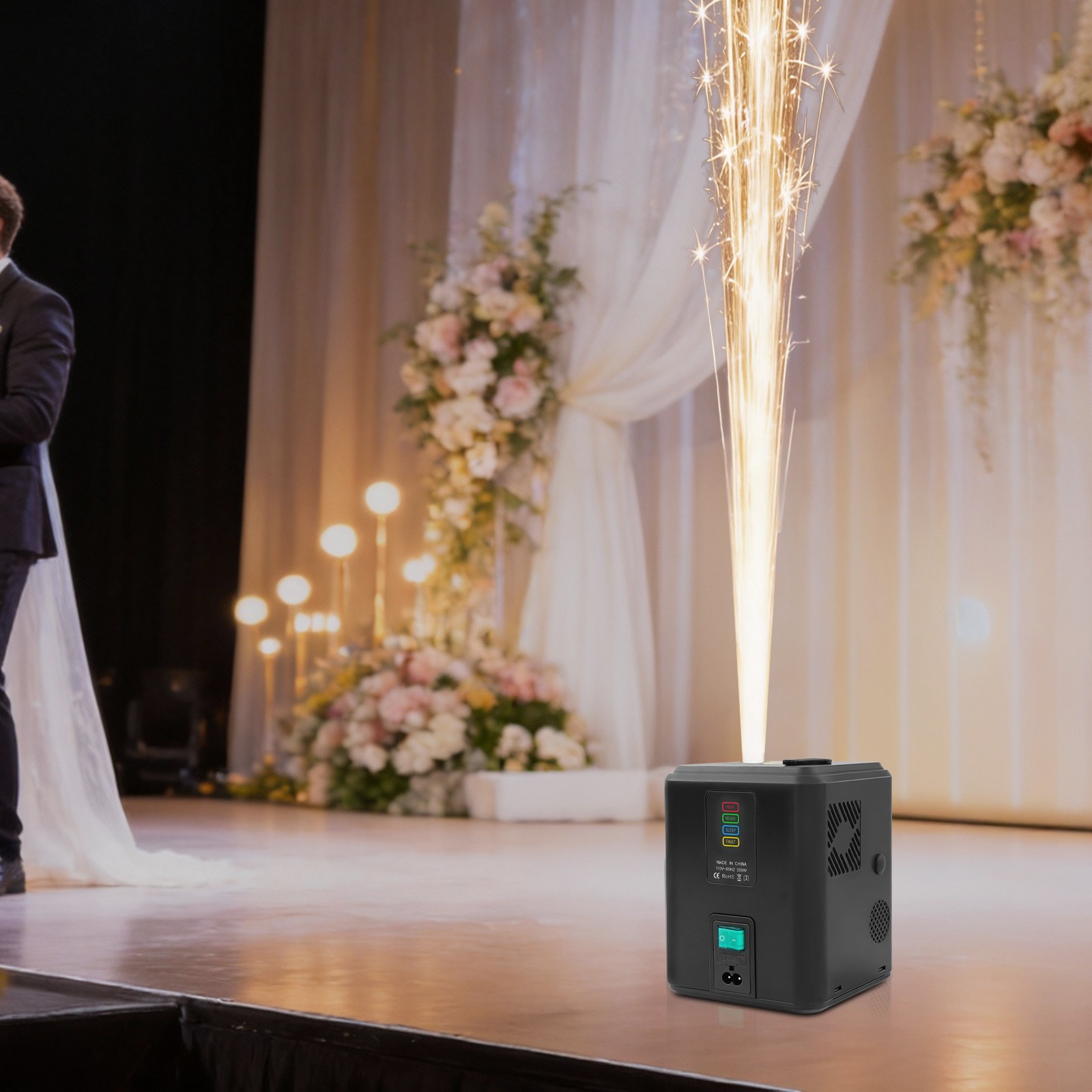 350W Cold Spark Machine Mini Stage Effect Firework Machine DJ Club Event Wedding