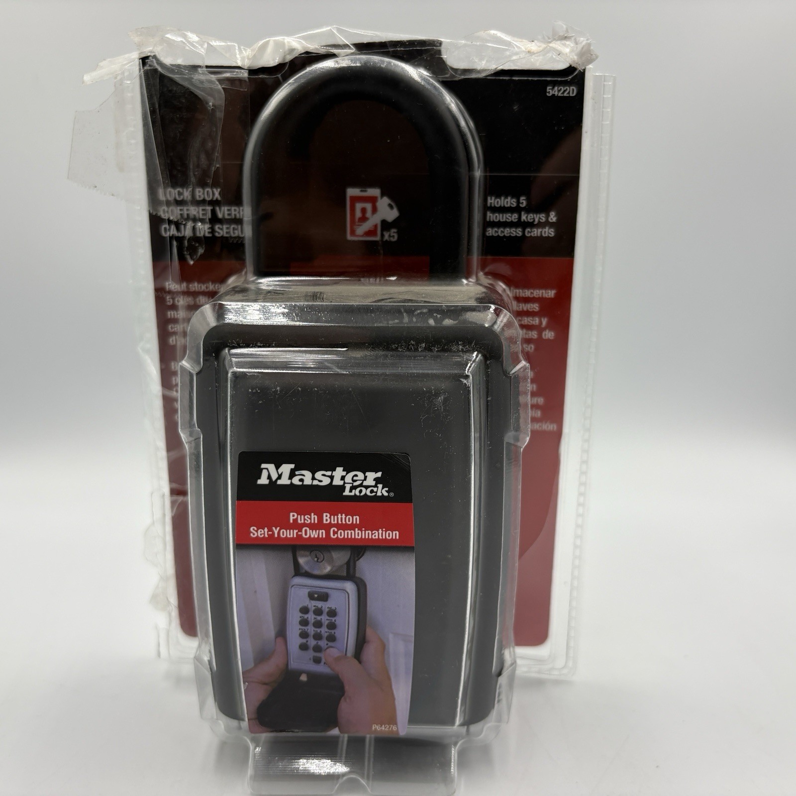 New Master Lock 5422D Lock Box Combination Push Button Portable Key Safe