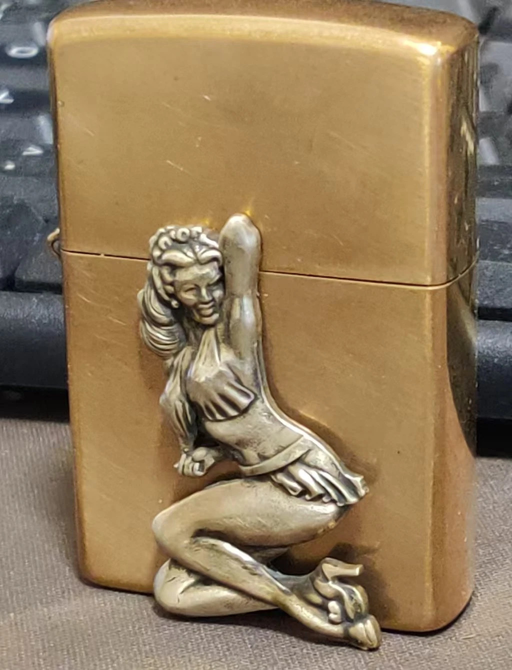 1 piece Brass Sexy curly haired girl DIY sticker suitable