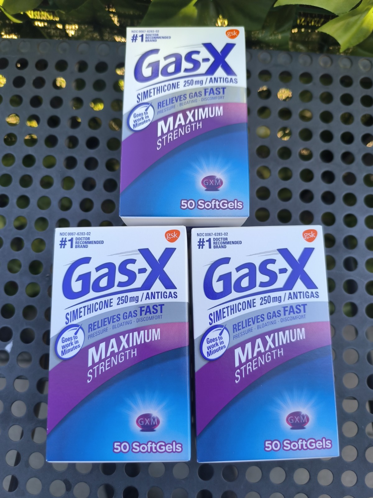 NEW(3x) Gas-X Max Strength 250mg Simethicone Gas-Bloating-Discomfort 50 Softgels