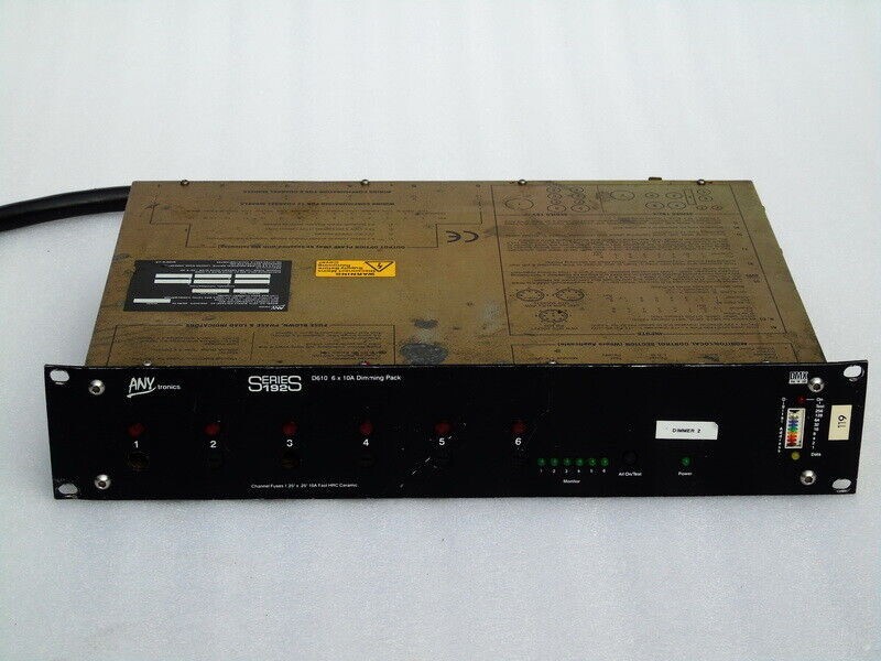 ANYTRONICS SERIES 192 MODEL DC610 DMX 512 RACK MOUNTED CHANNEL DIMMER SWITCHING