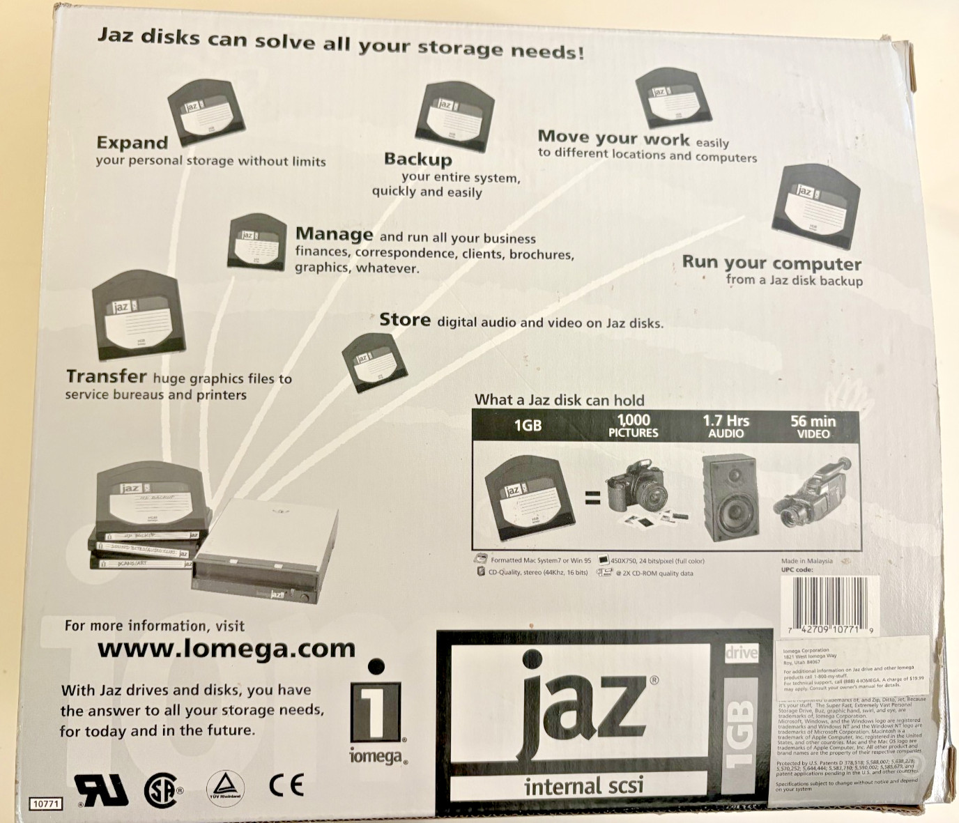 JAZ Iomega Internal SCSI Personal Storage Drive