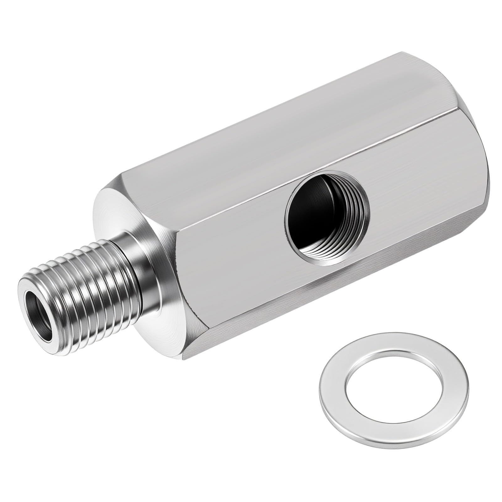 Oil Pressure Sensor Tee Adapter, M10x1.0 Female to M10 x 1.0 1.97x0.74 inches