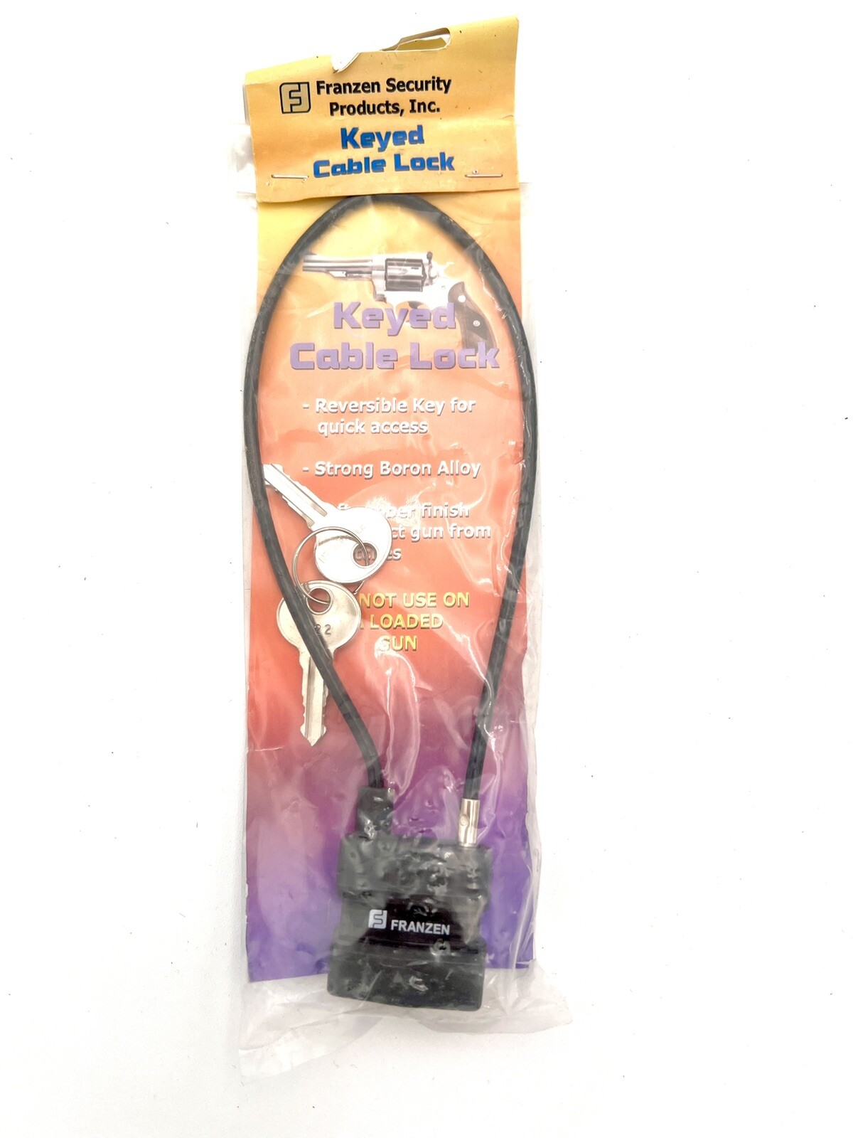 Franzen Gun Safety Cable Lock 2 Keys New Sealed Pistol / Rifle