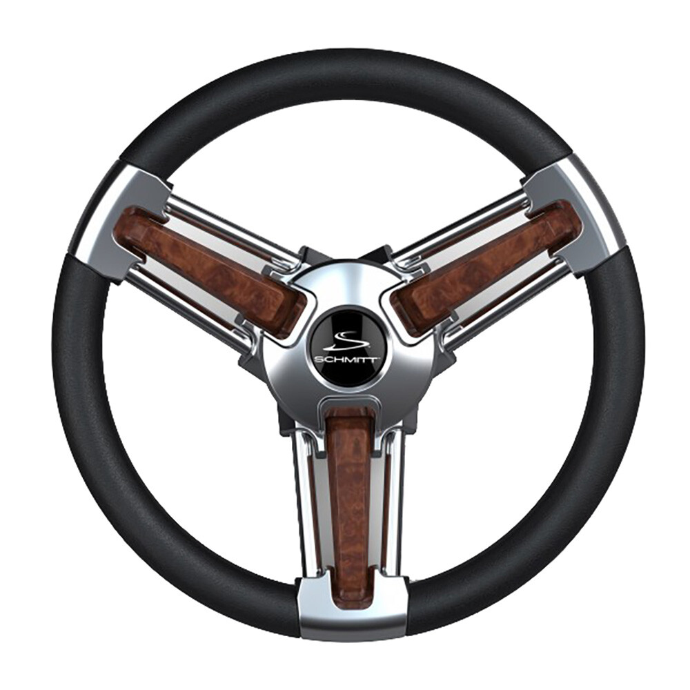 Schmitt Marine Pu105111-04R Burano Wheel 14" 3/4" Tapered Shaft Burl