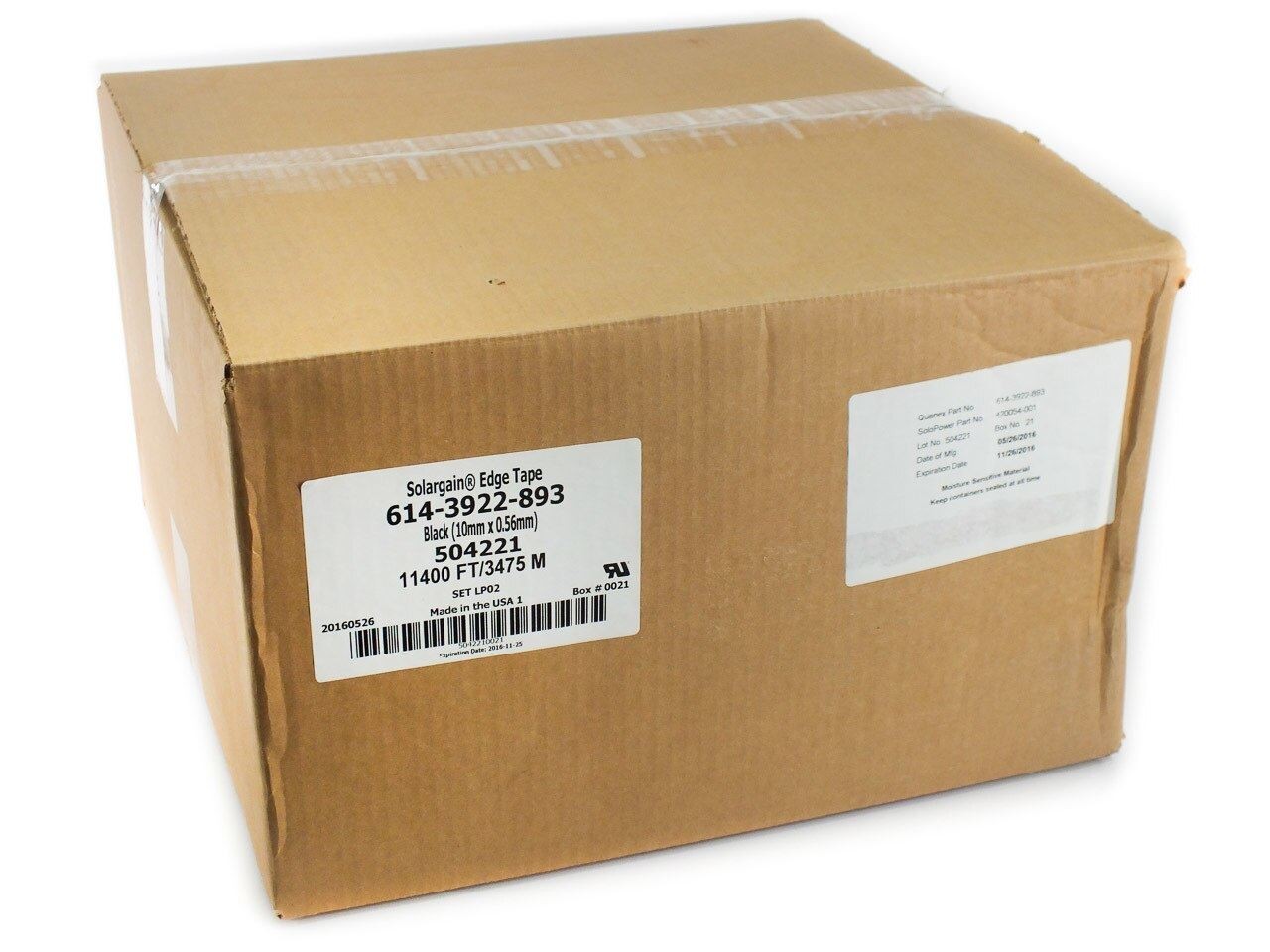 Quanex Solargain 614-3922-893 Edge Tape Butyl 10mm x 0.56mm 19 Rolls 11400 ft