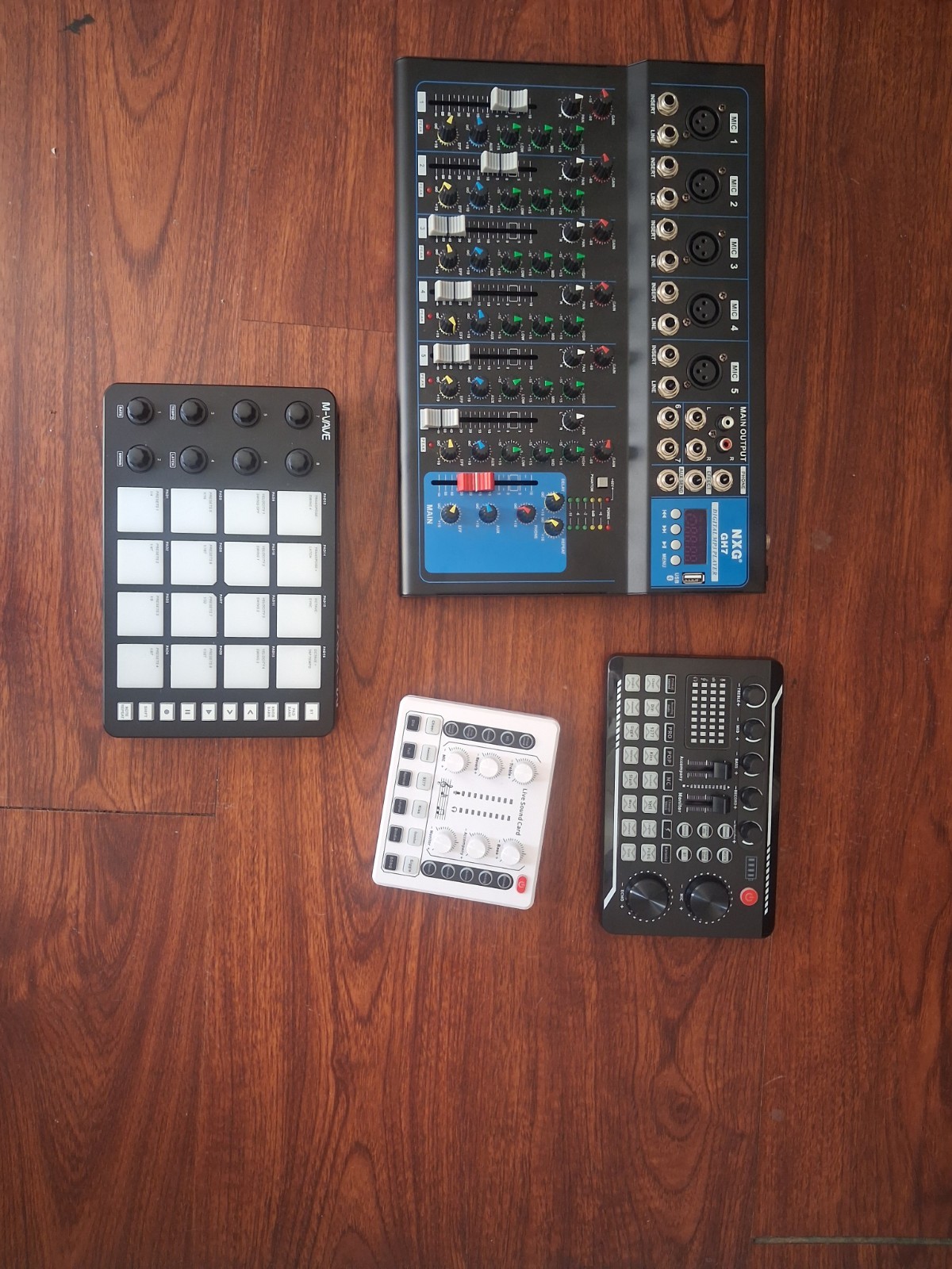 ​Live Streaming & Beatmaking Bundle: NXG 7-Channel Bluetooth Mixer + M-VAVE MIDI