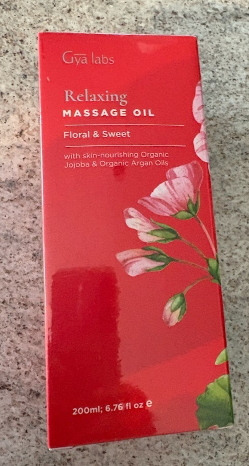 Gya Labs Relaxing Organic Massage Oil Floral/ Sweet Jojoba & Argan 6.76 oz 11/26