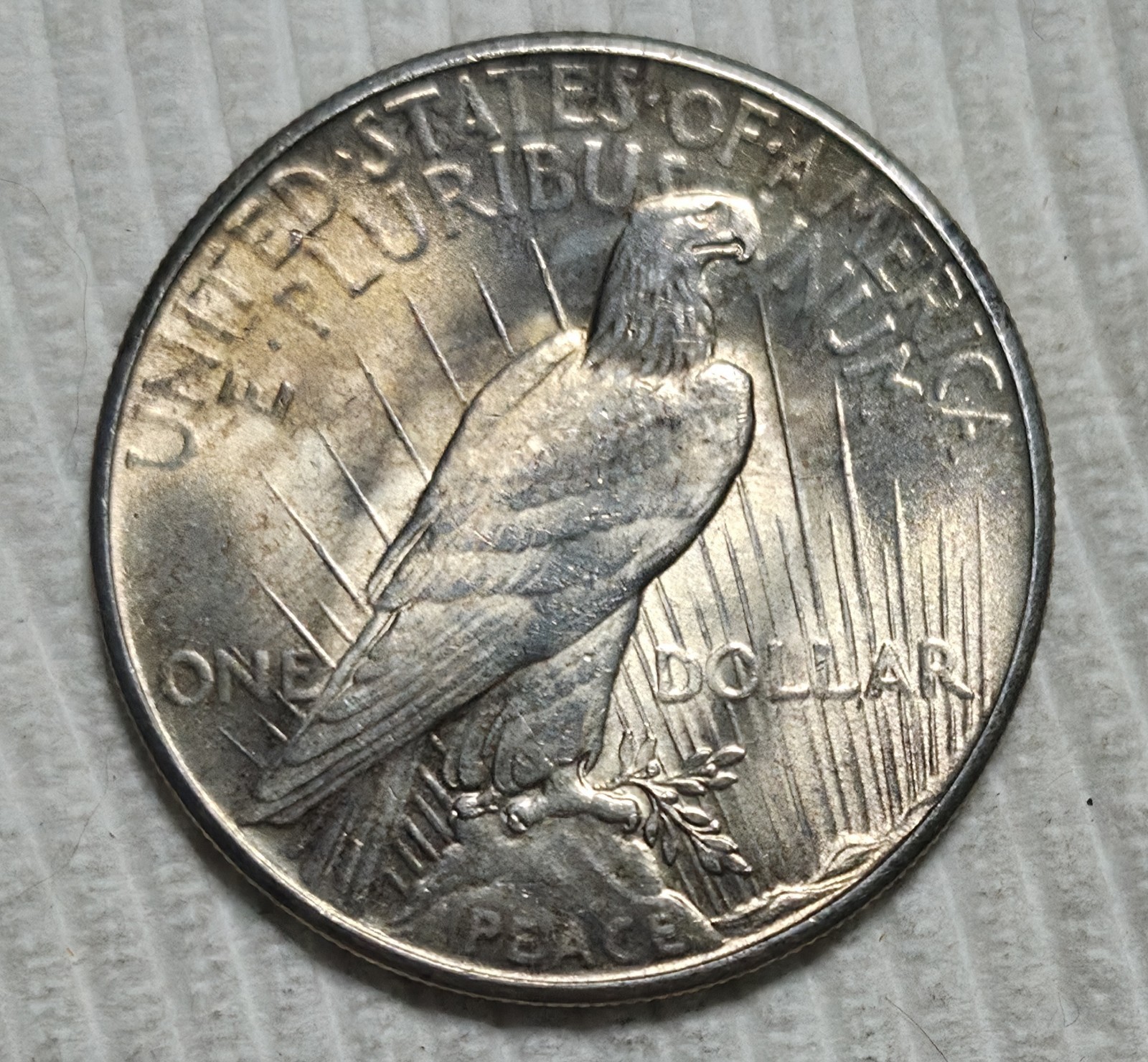 1935 P Peace Silver Dollar. Estimated Almost Uncirculated 58. A0989.