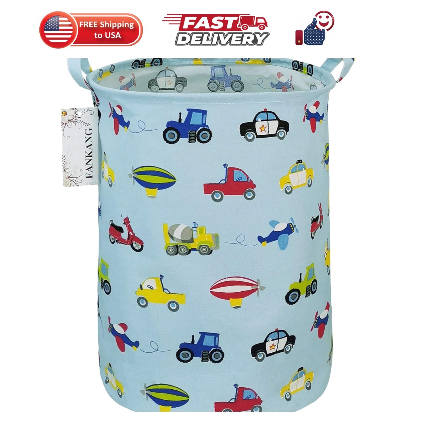 Storage Bin Foldable Nursery Organizer Basket Car | Foldable with Waterproof ...