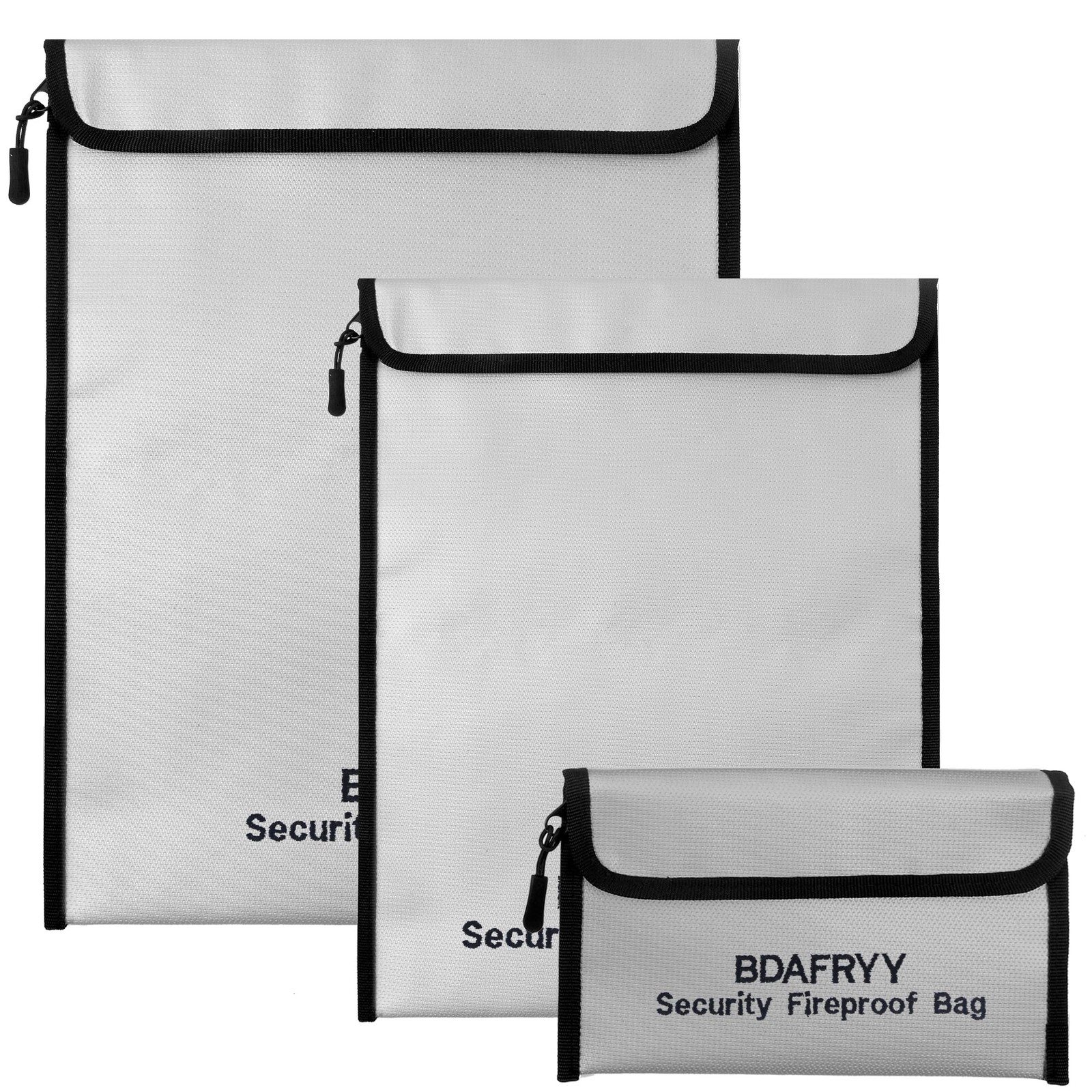 3 Pcs Fireproof Waterproof Money Important Document Bag(2000℉),Fire Proof Bag...