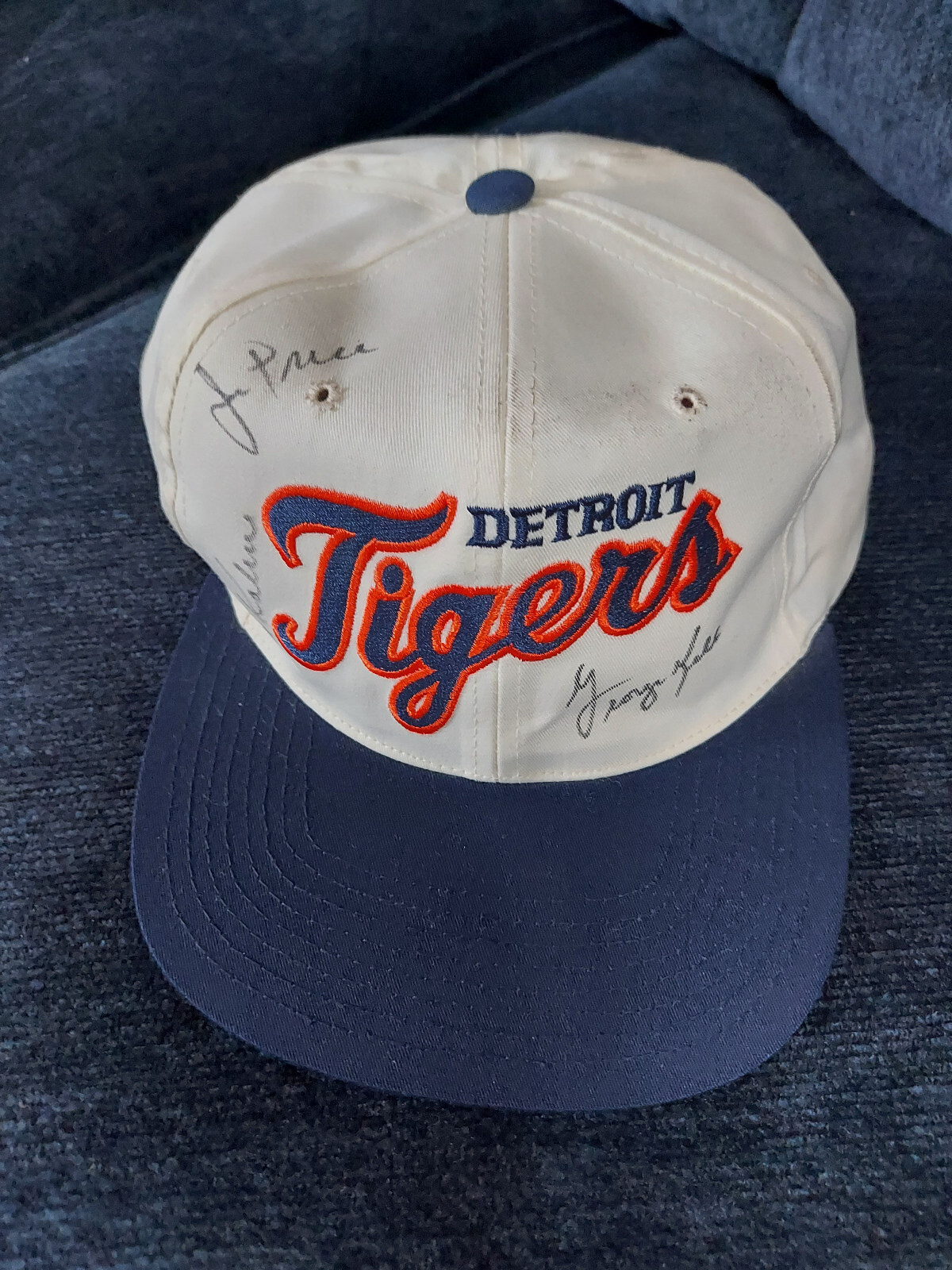 Detroit Tigers Autographed Hat - Al Kaline (HoF) - George Kell (HoF) Jim Price
