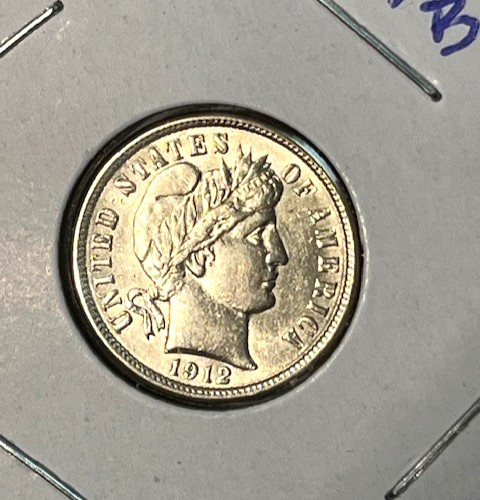 1912 barber dime BU