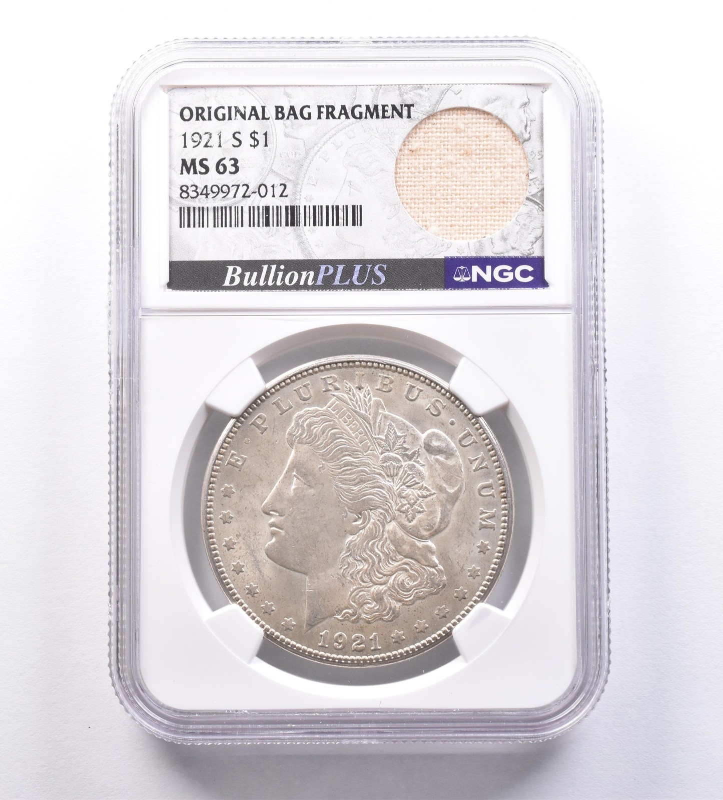 1921-S Morgan Silver Dollar Original Bag Fragment MS63 NGC *8864