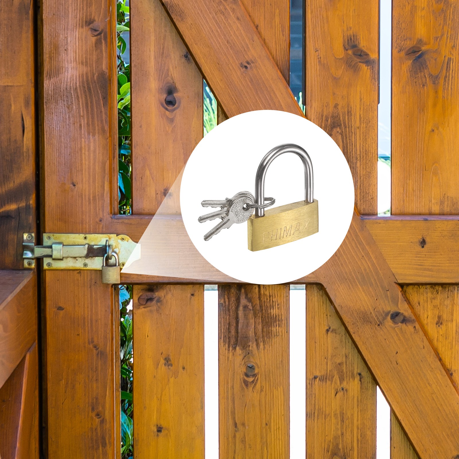 Solid Brass Padlock with Key, (1-21/32"x1", 3 Pcs), Short Shackle Lock