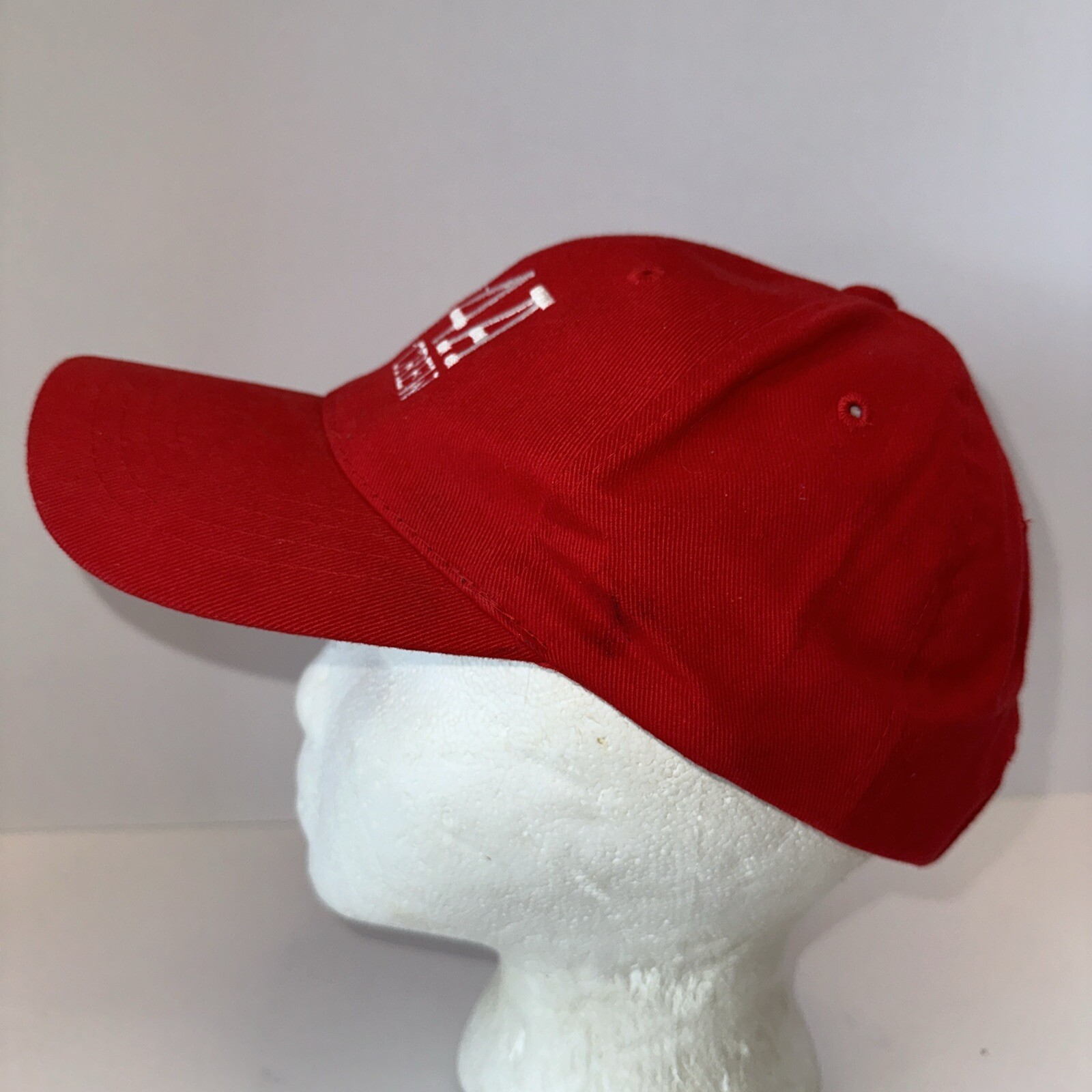 B-24A Flight Crew Red Hat Cap Hook Loop 01-927 Flag above Strap