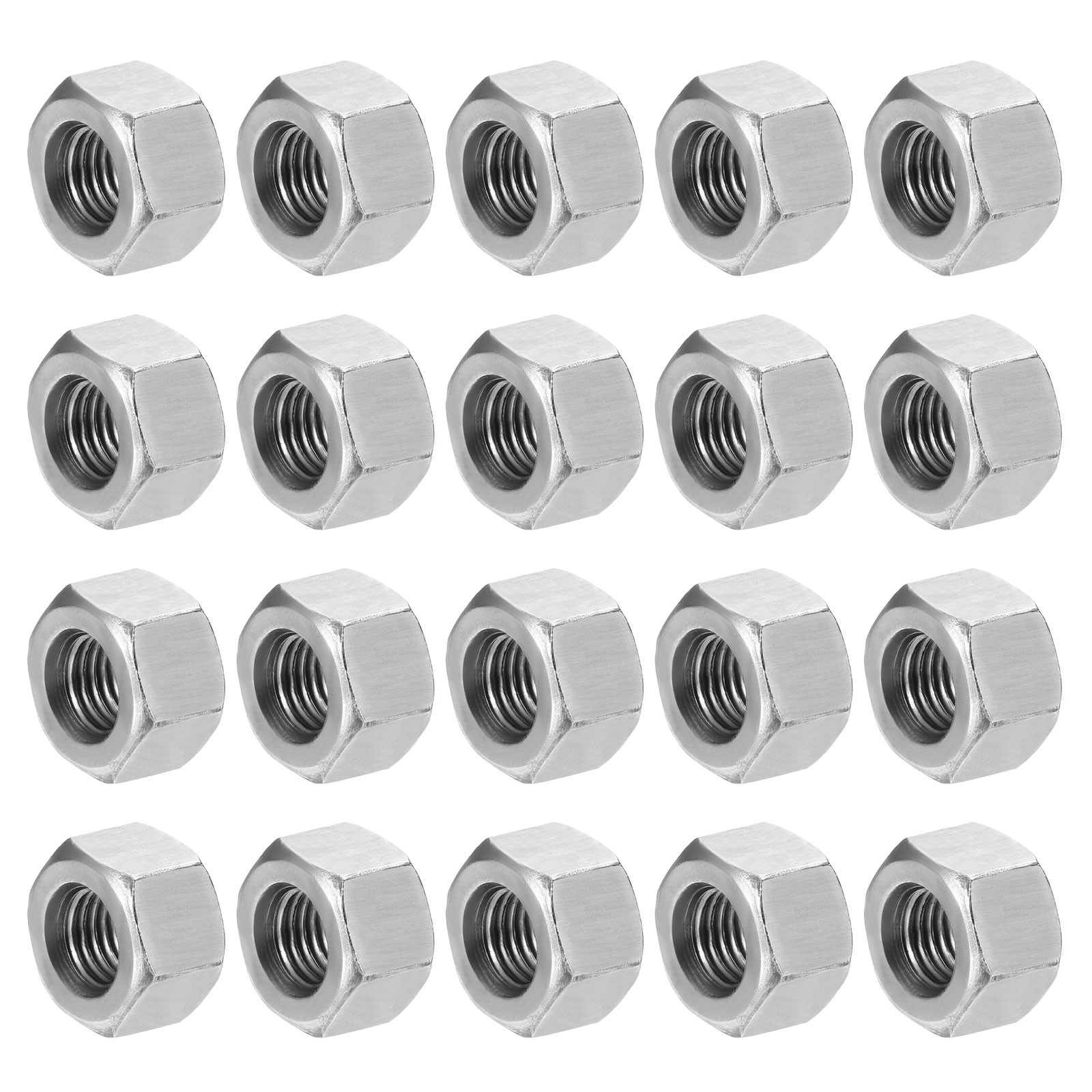 20Pcs M8x1-Pitch x 9mm Carbon Steel Hex Threaded Rod Coupler Nut Connector
