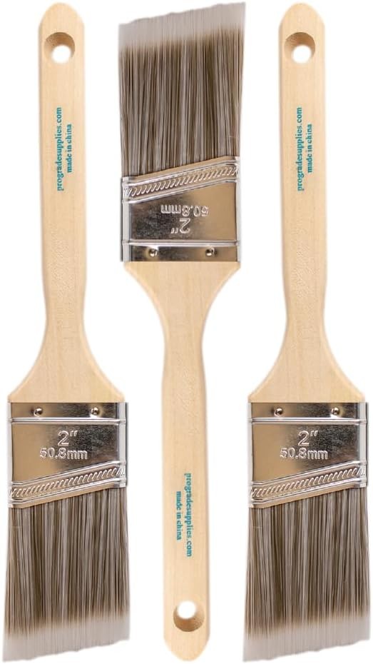 Pro Grade 2 Inch Angled Paint Brush, 3 Pack – Professional Angle