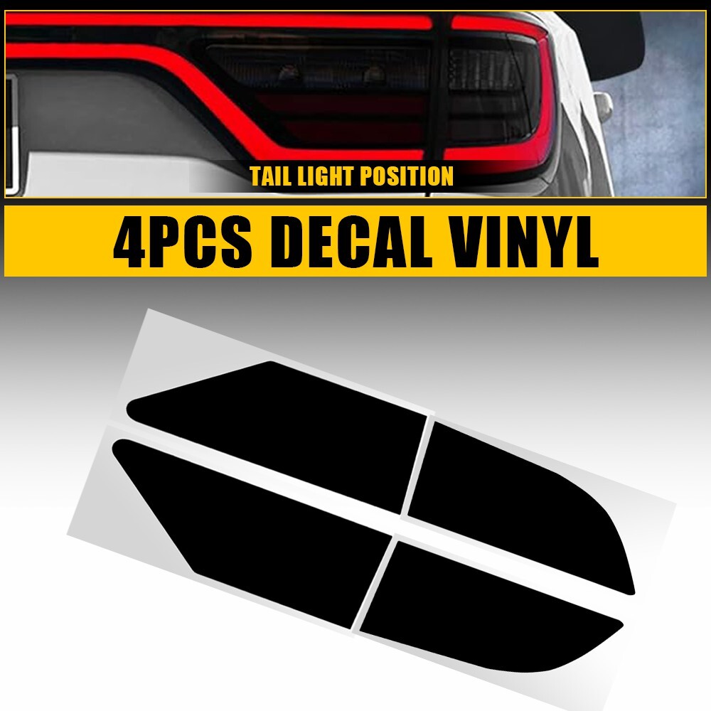 4x SMOKE Tail Light Overlay Tint Vinyl Film Precut For Dodge Durango 2014-2021