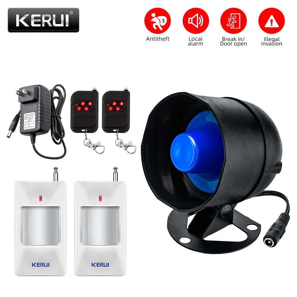 Home Office Security 110dB Wireless Alarm Kit Indoor Outdoor Warning Device