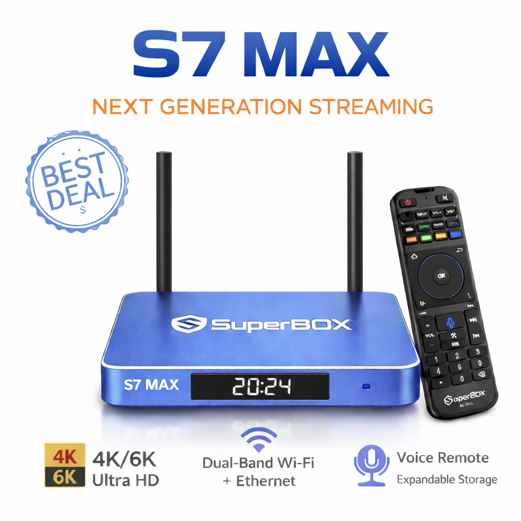 SuperBox S7 MAX 4K/6K Streaming Box WiFi6 Voice Remote + Same Day Shipping