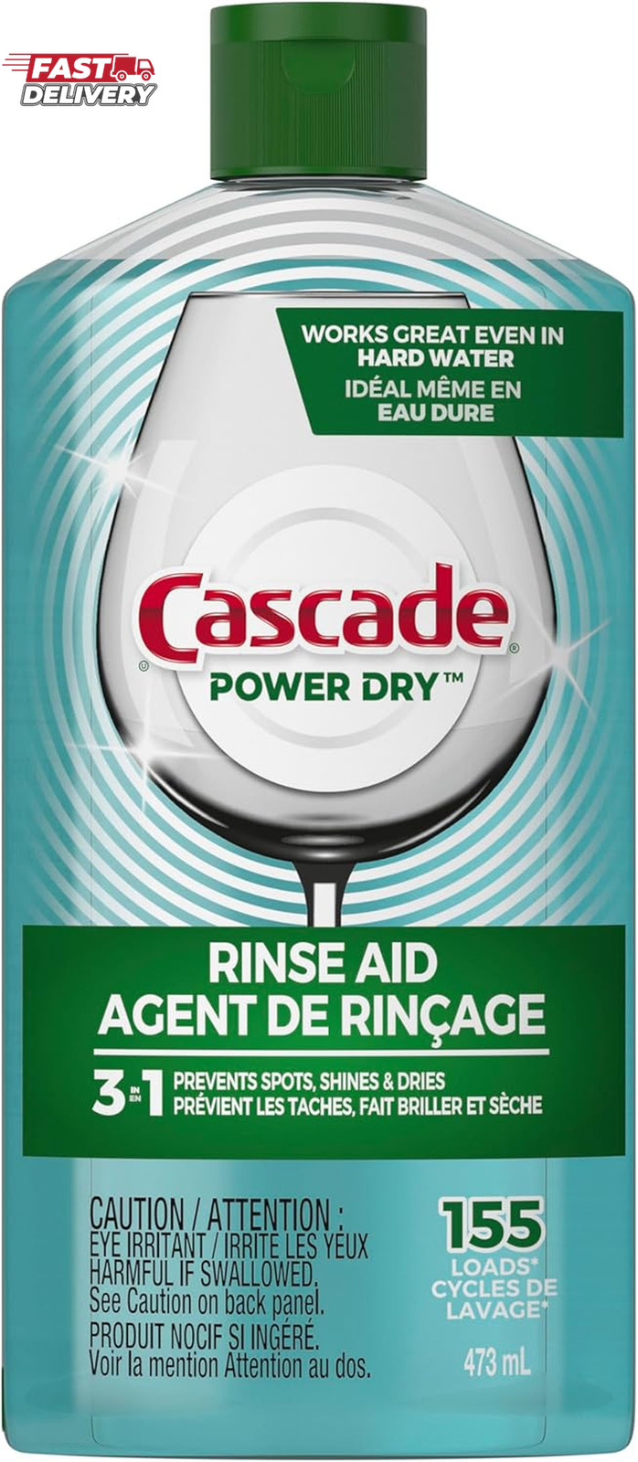 Cascade Power Dry Dishwasher Rinse Aid, 16 Fl Oz