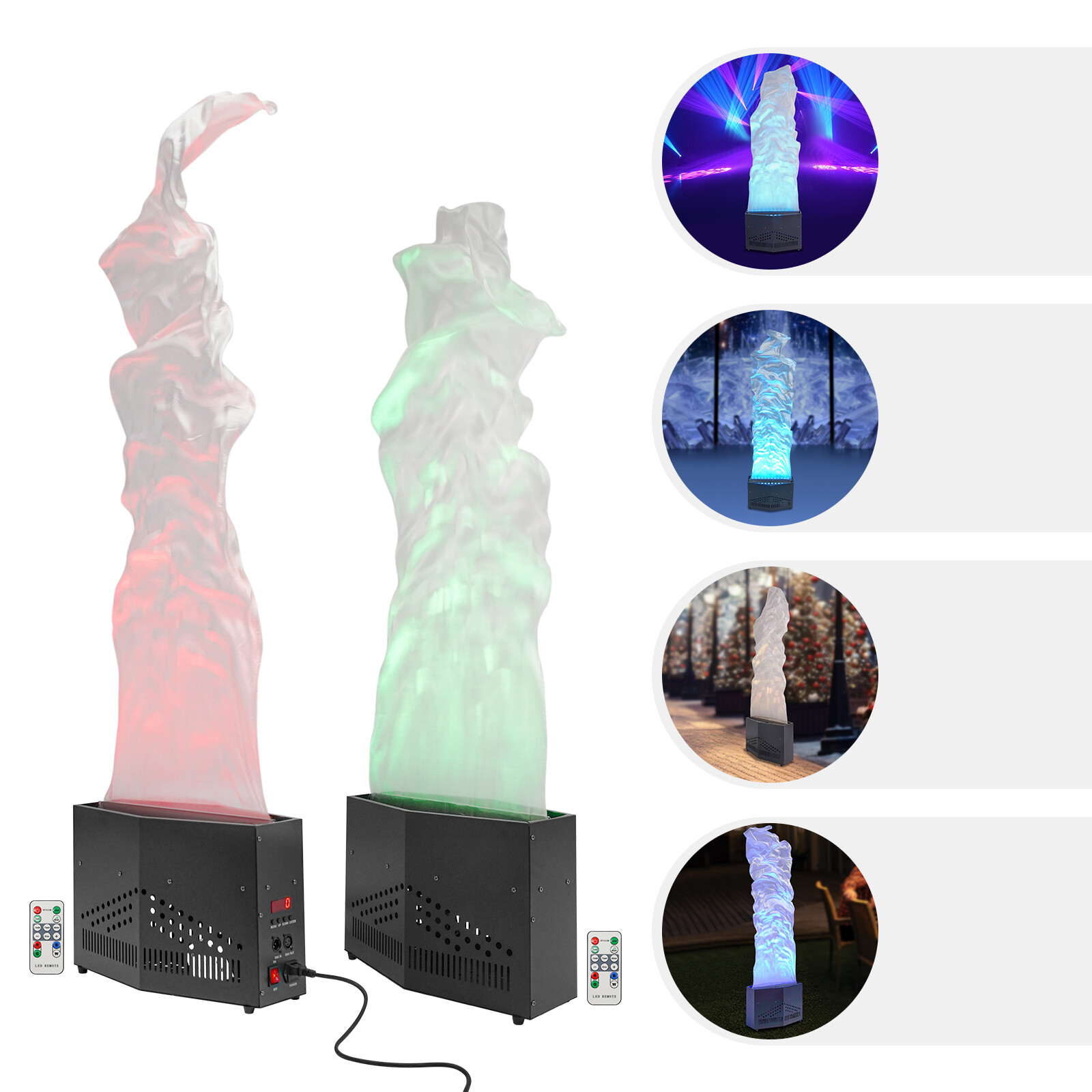 130W RGB 3in1 LED Fake Fire Light DMX Stage DJ 3D Fake Flame Light Lamp Effect